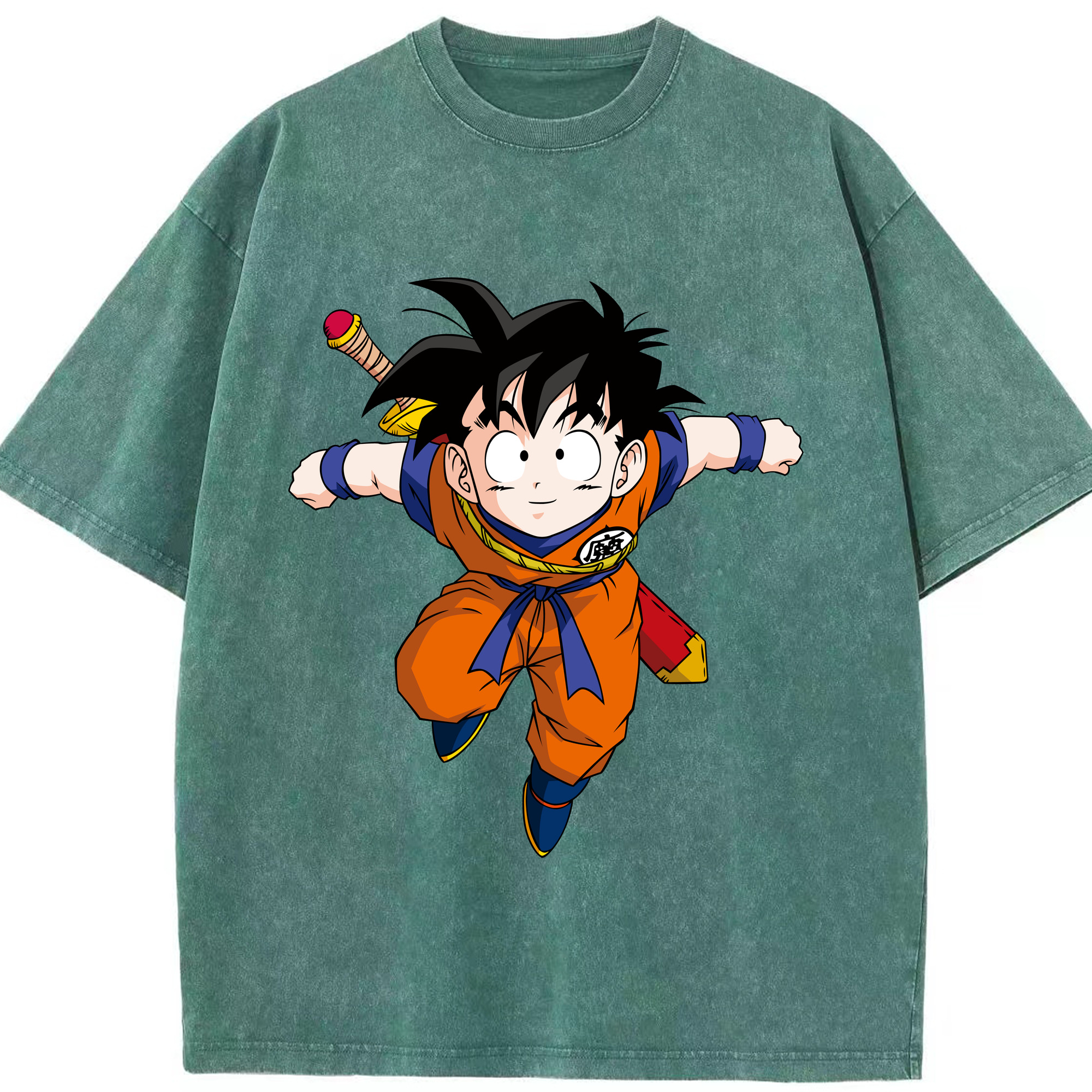 （画像用） ドラゴンボール 孫悟空（そん ごくう）Son Goku カカロット DRAGON BALL Kakarotto 綿100% ヴィンテージ風 半袖Tシャツ（フロントプリント）